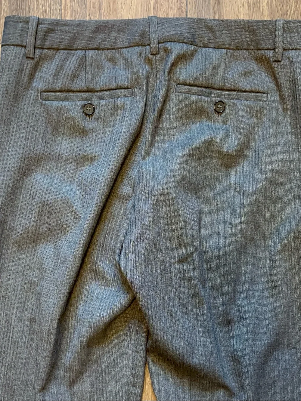 Theory Grey  Wool Blend Straight Leg Dress Pants